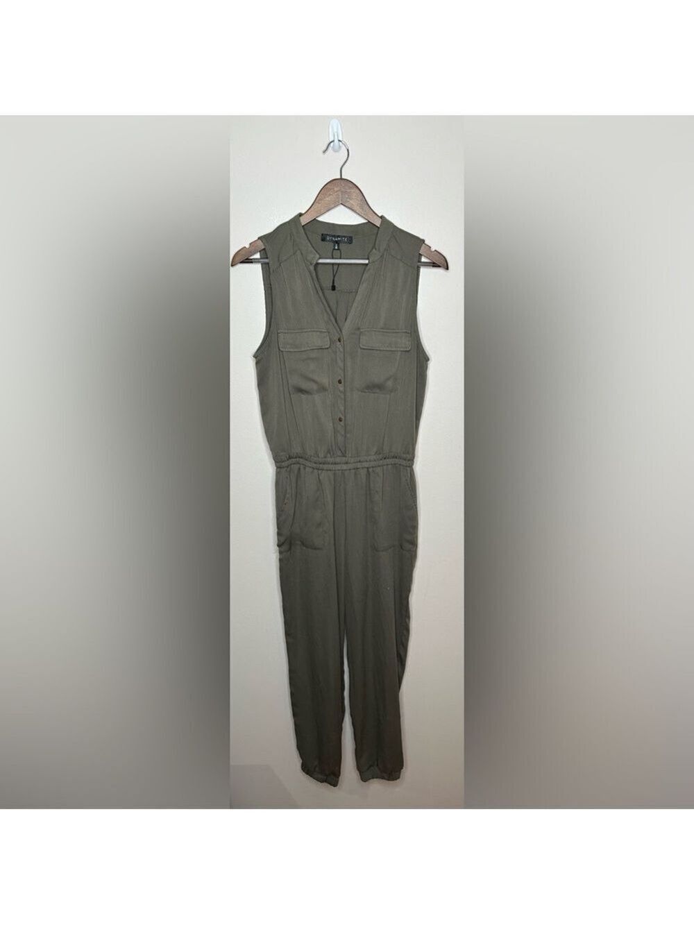 Dynamite Olive Green Utility Jumpsuit One Piece Medium